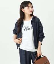 F1JGD36210 MK MICHEL KLEIN(小さいサイズ)(メゾン ドゥ サンク) 【小さいサイズ】[SANAGARAシリーズ]デニムライク 襟付きジップアップブルゾン/接触冷感/UVカット/洗濯機で洗える ネイビー