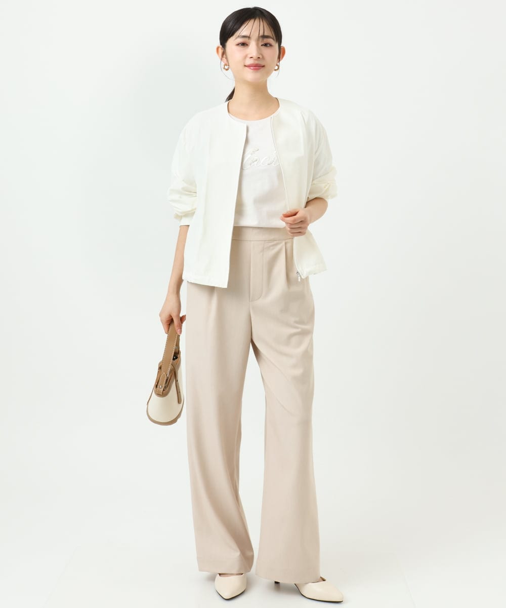 F1JGD37220 MK MICHEL KLEIN(小さいサイズ)(メゾン ドゥ サンク) 【小さいサイズ】ストレッチライトブルゾン/洗える ダークグレー