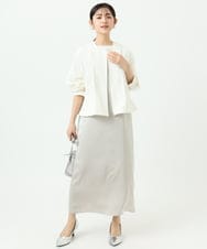 F1JGD37220 MK MICHEL KLEIN(小さいサイズ)(メゾン ドゥ サンク) 【小さいサイズ】ストレッチライトブルゾン/洗える ダークグレー