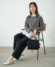 F1KAF41100 MK MICHEL KLEIN(小さいサイズ)(メゾン ドゥ サンク) 【小さいサイズ】タックプリーツデザイン ペプラムインナーカットソー/洗濯機で洗える アイボリー
