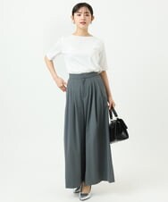 F1KGD33090 MK MICHEL KLEIN(小さいサイズ)(メゾン ドゥ サンク) 【小さいサイズ】シルケットフライス半袖カットソー/洗える ホワイト