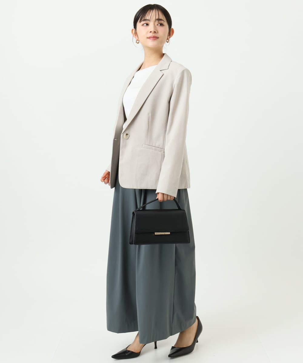 F1KGD33090 MK MICHEL KLEIN(小さいサイズ)(メゾン ドゥ サンク) 【小さいサイズ】シルケットフライス半袖カットソー/洗える ホワイト