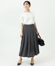 F1KGD33090 MK MICHEL KLEIN(小さいサイズ)(メゾン ドゥ サンク) 【小さいサイズ】シルケットフライス半袖カットソー/洗える ホワイト