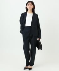 F1KGD33090 MK MICHEL KLEIN(小さいサイズ)(メゾン ドゥ サンク) 【小さいサイズ】シルケットフライス半袖カットソー/洗える ホワイト