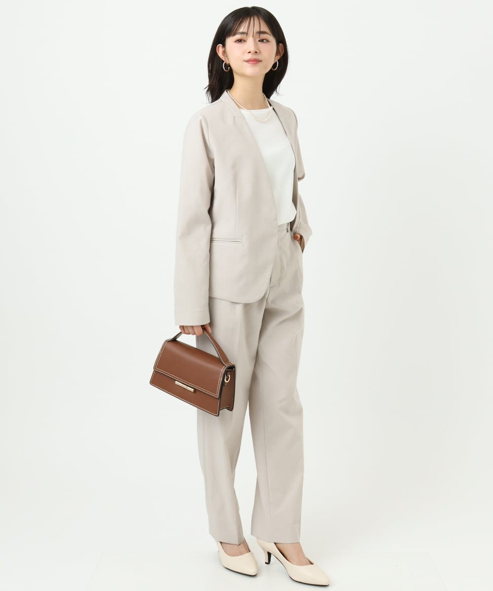 F1KGD33090 MK MICHEL KLEIN(小さいサイズ)(メゾン ドゥ サンク) 【小さいサイズ】シルケットフライス半袖カットソー/洗える ホワイト