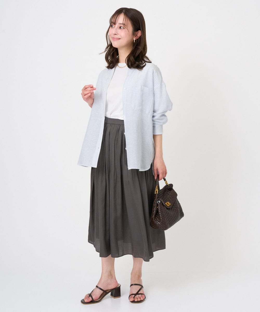 F1KGD33090 MK MICHEL KLEIN(小さいサイズ)(メゾン ドゥ サンク) 【小さいサイズ】シルケットフライス半袖カットソー/洗える ホワイト
