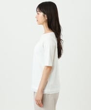 F1KGD33090 MK MICHEL KLEIN(小さいサイズ)(メゾン ドゥ サンク) 【小さいサイズ】シルケットフライス半袖カットソー/洗える ホワイト