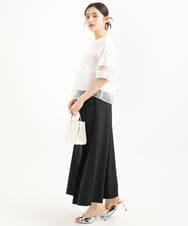 F1KGD56110 MK MICHEL KLEIN(小さいサイズ)(メゾン ドゥ サンク) 【小さいサイズ】[洗える]シアー切替えランタンスリーブカットソー ミント