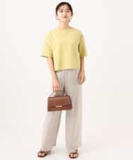 F1KID72110 MK MICHEL KLEIN(小さいサイズ)(メゾン ドゥ サンク) 【小さいサイズ】[洗える]ドット調アイレット レースTシャツ イエロー