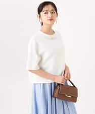 F1KID72110 MK MICHEL KLEIN(小さいサイズ)(メゾン ドゥ サンク) 【小さいサイズ】[洗える]ドット調アイレット レースTシャツ ホワイト