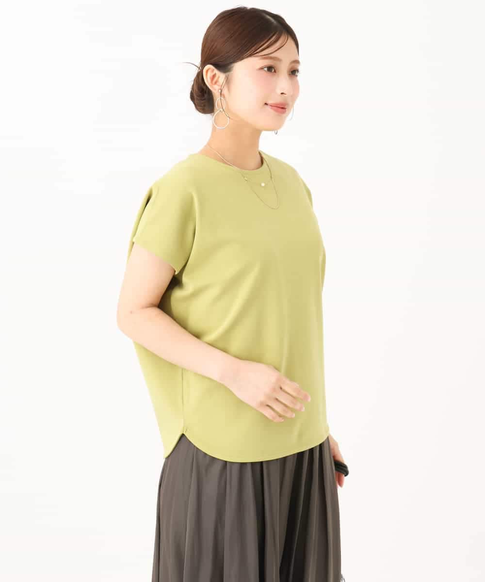 F1KJD22130 MK MICHEL KLEIN(小さいサイズ)(メゾン ドゥ サンク) 【小さいサイズ】[洗える]前後2way フロントジップデザインカットソー オリーブ