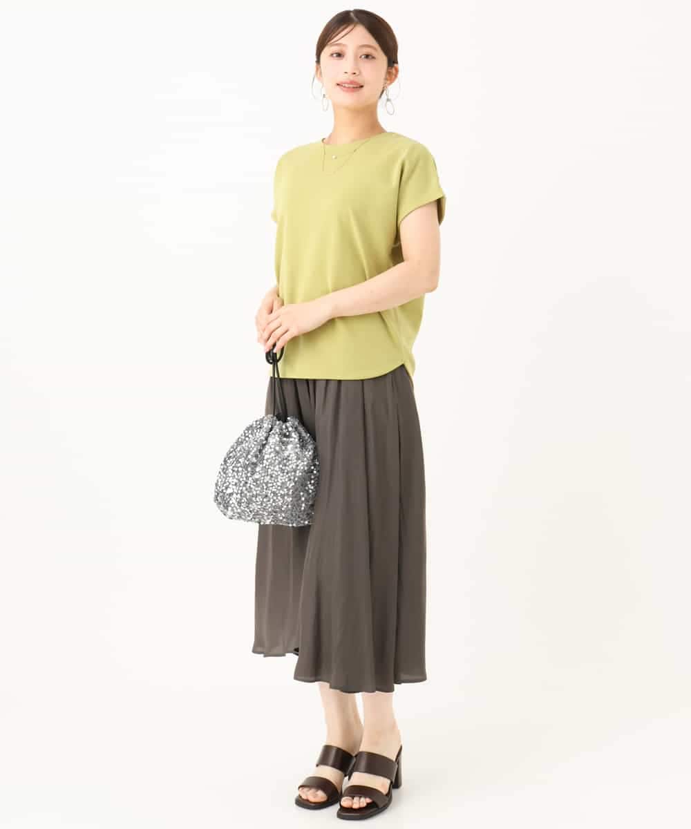 F1KJD22130 MK MICHEL KLEIN(小さいサイズ)(メゾン ドゥ サンク) 【小さいサイズ】[洗える]前後2way フロントジップデザインカットソー オリーブ