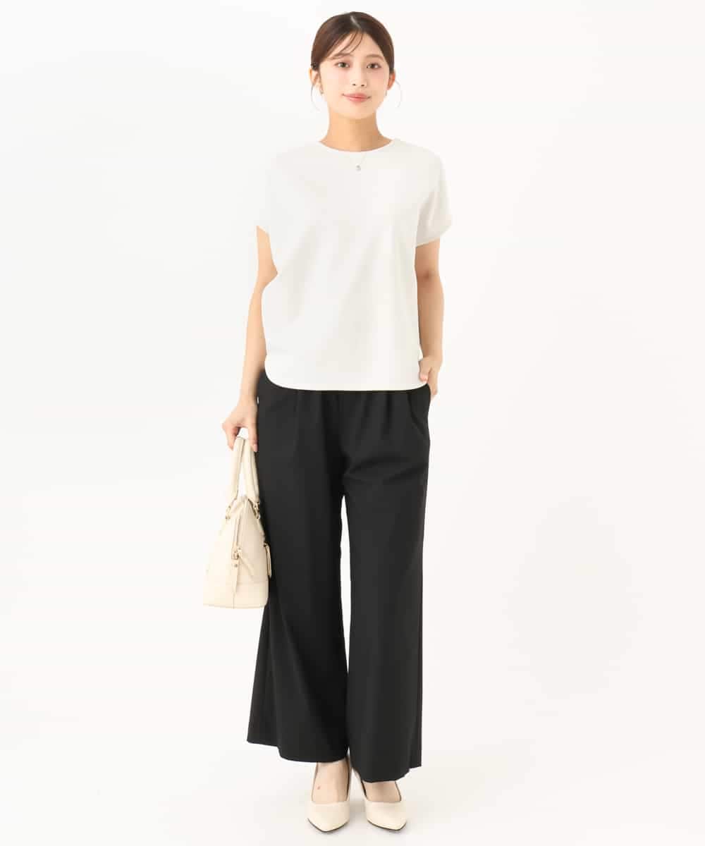 F1KJD22130 MK MICHEL KLEIN(小さいサイズ)(メゾン ドゥ サンク) 【小さいサイズ】[洗える]前後2way フロントジップデザインカットソー オリーブ
