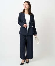 F1LFD15170 MK MICHEL KLEIN(小さいサイズ)(メゾン ドゥ サンク) 【小さいサイズ】2タックストレートワイドパンツ/洗える ベージュ