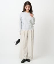 F1LFD15170 MK MICHEL KLEIN(小さいサイズ)(メゾン ドゥ サンク) 【小さいサイズ】2タックストレートワイドパンツ/洗える ベージュ