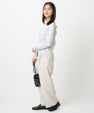 F1LFD15170 MK MICHEL KLEIN(小さいサイズ)(メゾン ドゥ サンク) 【小さいサイズ】2タックストレートワイドパンツ/洗える ベージュ