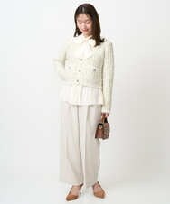 F1LFD15170 MK MICHEL KLEIN(小さいサイズ)(メゾン ドゥ サンク) 【小さいサイズ】2タックストレートワイドパンツ/洗える ベージュ