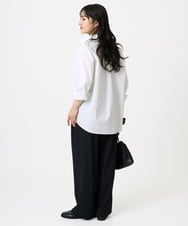F1LGD21160 MK MICHEL KLEIN(小さいサイズ)(メゾン ドゥ サンク) 【小さいサイズ】TRストレッチワイドパンツ/洗える ライトグレー