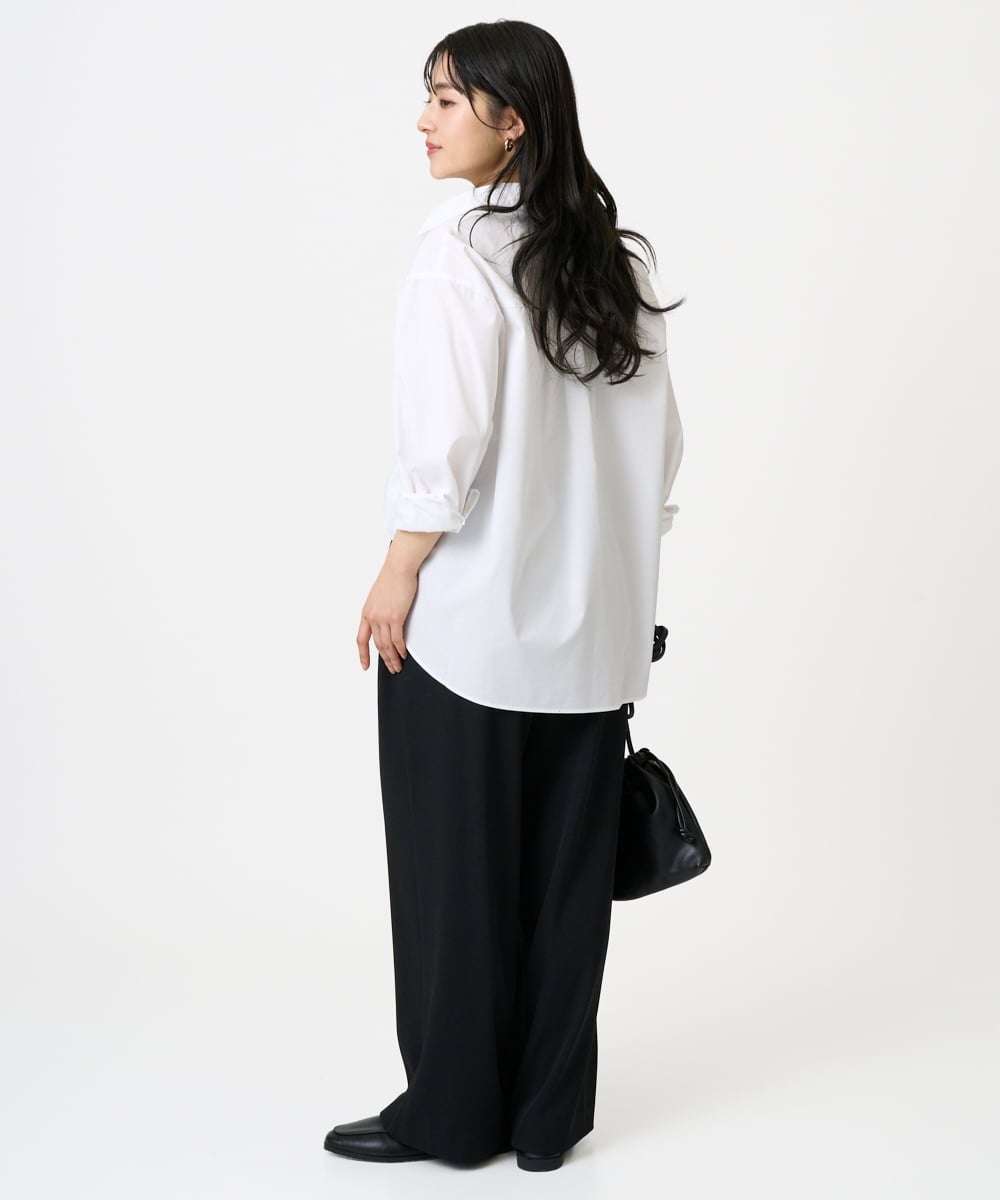 F1LGD21160 MK MICHEL KLEIN(小さいサイズ)(メゾン ドゥ サンク) 【小さいサイズ】TRストレッチワイドパンツ/洗える ライトグレー