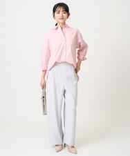 F1LGD21160 MK MICHEL KLEIN(小さいサイズ)(メゾン ドゥ サンク) 【小さいサイズ】TRストレッチワイドパンツ/洗える ライトグレー
