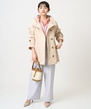 F1LGD21160 MK MICHEL KLEIN(小さいサイズ)(メゾン ドゥ サンク) 【小さいサイズ】TRストレッチワイドパンツ/洗える ライトグレー
