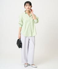 F1LGD21160 MK MICHEL KLEIN(小さいサイズ)(メゾン ドゥ サンク) 【小さいサイズ】TRストレッチワイドパンツ/洗える ライトグレー