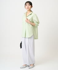 F1LGD21160 MK MICHEL KLEIN(小さいサイズ)(メゾン ドゥ サンク) 【小さいサイズ】TRストレッチワイドパンツ/洗える ライトグレー