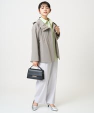 F1LGD21160 MK MICHEL KLEIN(小さいサイズ)(メゾン ドゥ サンク) 【小さいサイズ】TRストレッチワイドパンツ/洗える ライトグレー
