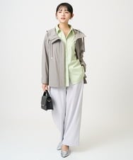 F1LGD21160 MK MICHEL KLEIN(小さいサイズ)(メゾン ドゥ サンク) 【小さいサイズ】TRストレッチワイドパンツ/洗える ライトグレー