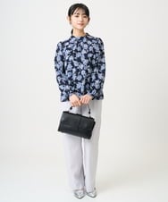 F1LGD21160 MK MICHEL KLEIN(小さいサイズ)(メゾン ドゥ サンク) 【小さいサイズ】TRストレッチワイドパンツ/洗える ライトグレー