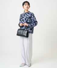 F1LGD21160 MK MICHEL KLEIN(小さいサイズ)(メゾン ドゥ サンク) 【小さいサイズ】TRストレッチワイドパンツ/洗える ライトグレー