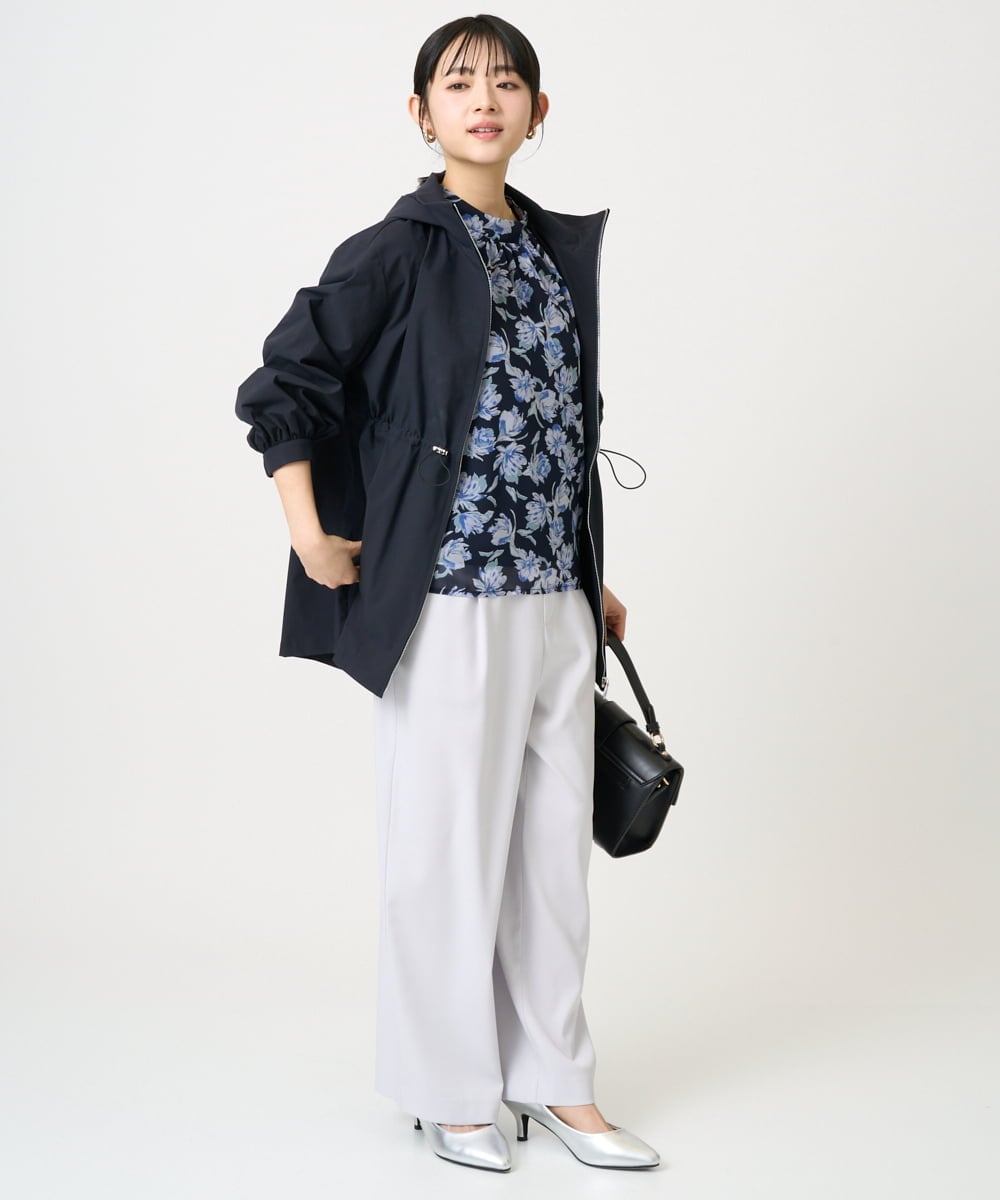 F1LGD21160 MK MICHEL KLEIN(小さいサイズ)(メゾン ドゥ サンク) 【小さいサイズ】TRストレッチワイドパンツ/洗える ライトグレー