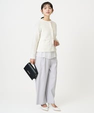 F1LGD21160 MK MICHEL KLEIN(小さいサイズ)(メゾン ドゥ サンク) 【小さいサイズ】TRストレッチワイドパンツ/洗える ライトグレー