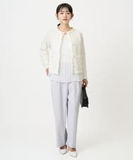 F1LGD21160 MK MICHEL KLEIN(小さいサイズ)(メゾン ドゥ サンク) 【小さいサイズ】TRストレッチワイドパンツ/洗える ライトグレー