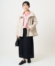 F1LGD26170 MK MICHEL KLEIN(小さいサイズ)(メゾン ドゥ サンク) 【小さいサイズ】サイドプリーツガウチョパンツ/洗える ライトブルー