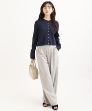 F1LGD46180 MK MICHEL KLEIN(小さいサイズ)(メゾン ドゥ サンク) 【小さいサイズ】[UVカット/接触冷感/速乾/洗える]バイオヴィンテージツイル ワイドストレートパンツ グレージュ