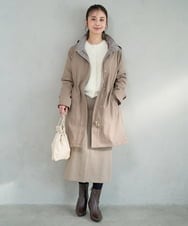 F1SAD44160 MK MICHEL KLEIN(小さいサイズ)(メゾン ドゥ サンク) 【小さいサイズ】フェザーニットカーディガン/洗える ベージュ