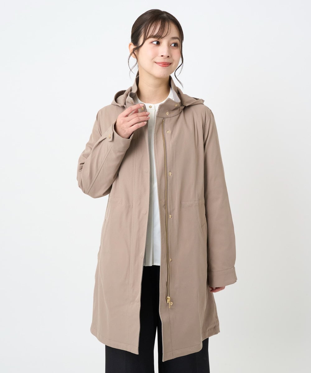 F1VAD42380 MK MICHEL KLEIN(小さいサイズ)(メゾン ドゥ サンク) 【小さいサイズ】ダウンライナー付きマルチwayモッズコート/撥水加工 モカ