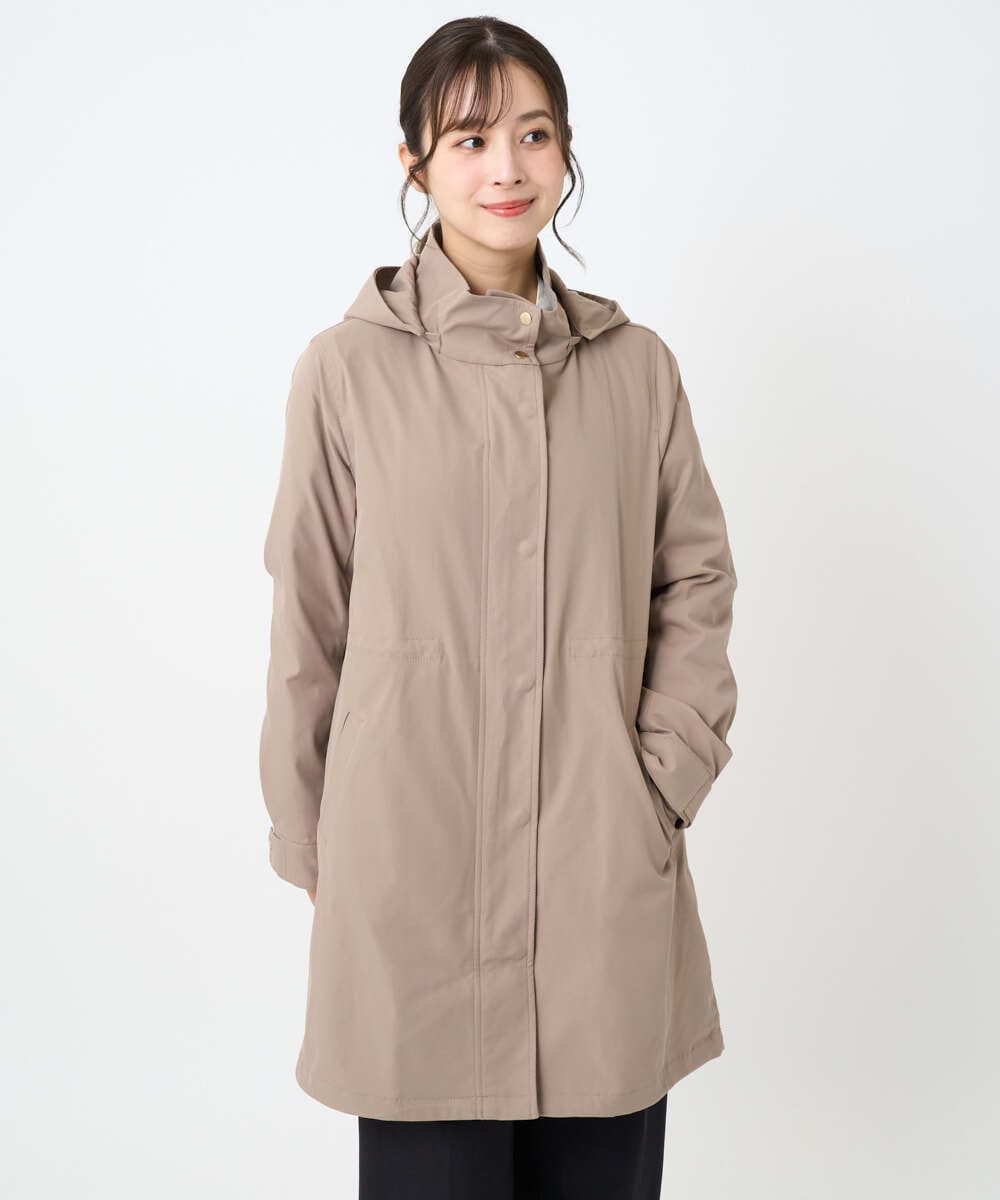 F1VAD42380 MK MICHEL KLEIN(小さいサイズ)(メゾン ドゥ サンク) 【小さいサイズ】ダウンライナー付きマルチwayモッズコート/撥水加工 モカ