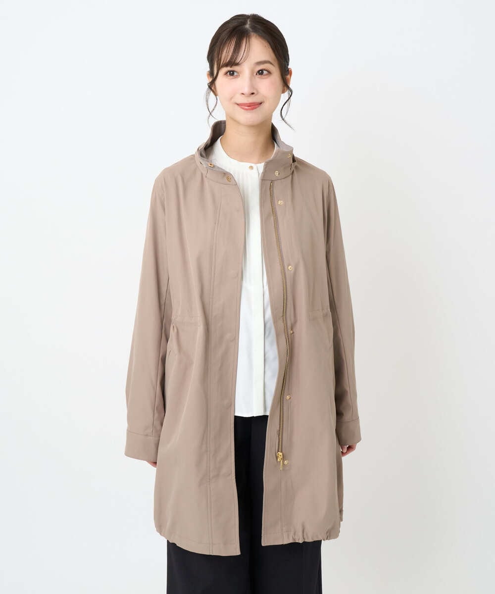 F1VAD42380 MK MICHEL KLEIN(小さいサイズ)(メゾン ドゥ サンク) 【小さいサイズ】ダウンライナー付きマルチwayモッズコート/撥水加工 モカ