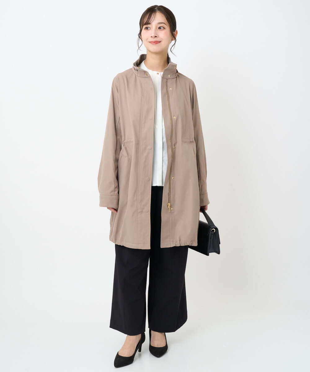 F1VAD42380 MK MICHEL KLEIN(小さいサイズ)(メゾン ドゥ サンク) 【小さいサイズ】ダウンライナー付きマルチwayモッズコート/撥水加工 モカ