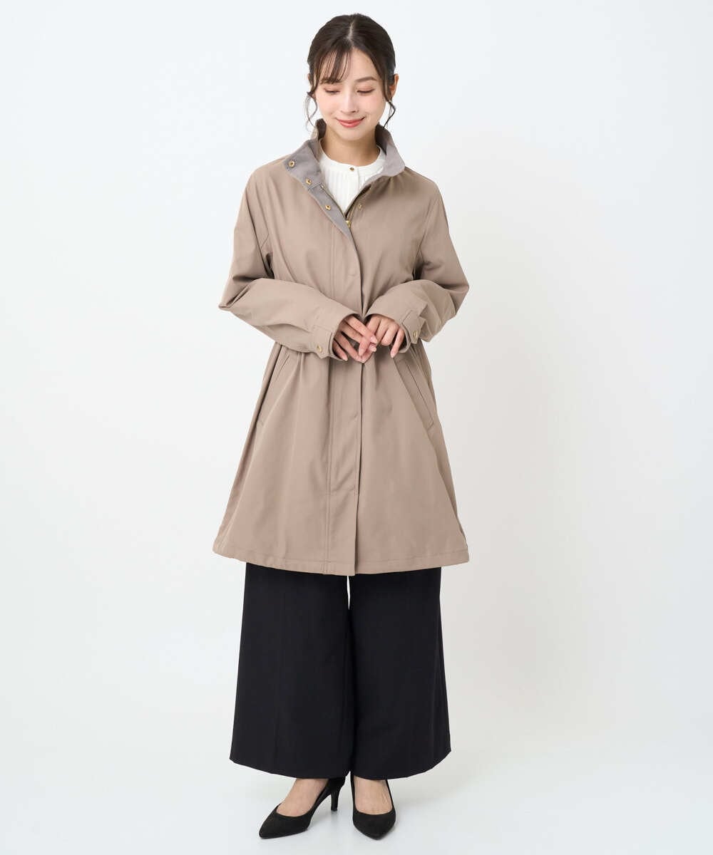 F1VAD42380 MK MICHEL KLEIN(小さいサイズ)(メゾン ドゥ サンク) 【小さいサイズ】ダウンライナー付きマルチwayモッズコート/撥水加工 モカ