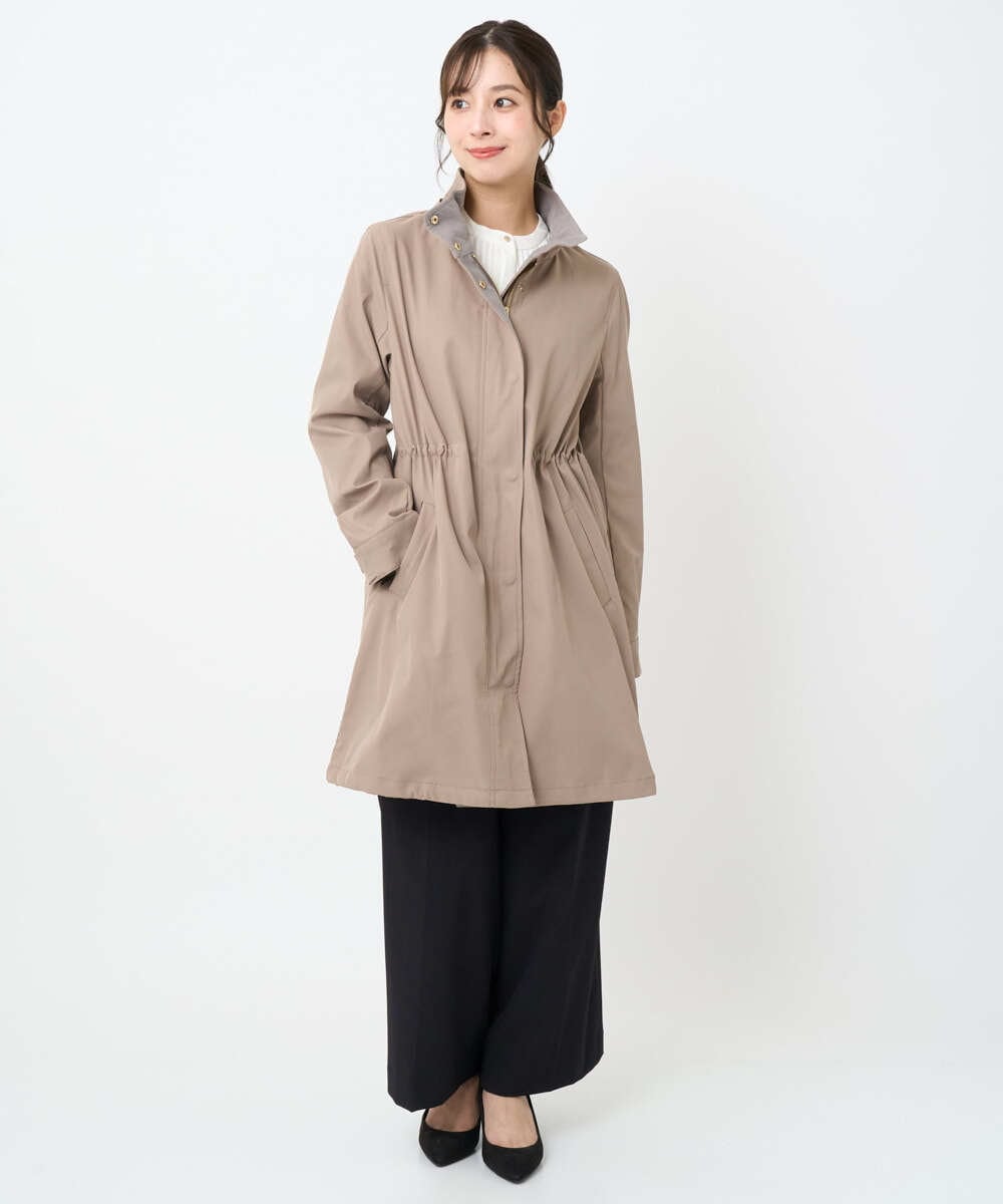 F1VAD42380 MK MICHEL KLEIN(小さいサイズ)(メゾン ドゥ サンク) 【小さいサイズ】ダウンライナー付きマルチwayモッズコート/撥水加工 モカ