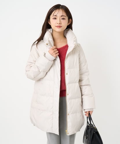 F1VAD52310 MK MICHEL KLEIN(小さいサイズ) 【小さいサイズ】ベーシックタフタ ミドルダウンコート/撥水加工
