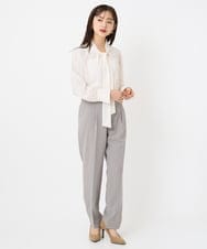 F6BAD11220 MICHEL KLEIN(小さいサイズ)(メゾン ドゥ サンク) [小さいサイズ]ボウタイブラウス ラベンダー