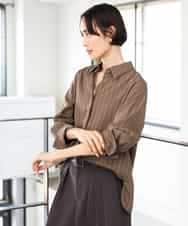 F6BAG01250 MICHEL KLEIN(小さいサイズ)(メゾン ドゥ サンク) 【小さいサイズ】ヴィンテージライクストライプシャツ ホワイト