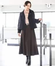 F6BAG07220 MICHEL KLEIN(小さいサイズ)(メゾン ドゥ サンク) 【小さいサイズ】[セットアップ対応]リボンチェックブラウス オレンジ