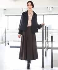 F6BAG07220 MICHEL KLEIN(小さいサイズ)(メゾン ドゥ サンク) 【小さいサイズ】[セットアップ対応]リボンチェックブラウス オレンジ
