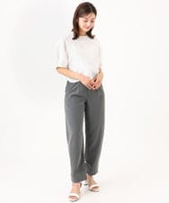 F6BHD05230 MICHEL KLEIN(小さいサイズ)(メゾン ドゥ サンク) 【小さいサイズ】[セットアップ対応]フラワージャカードブラウス ブラック