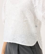 F6BHD05230 MICHEL KLEIN(小さいサイズ)(メゾン ドゥ サンク) 【小さいサイズ】[セットアップ対応]フラワージャカードブラウス ブラック